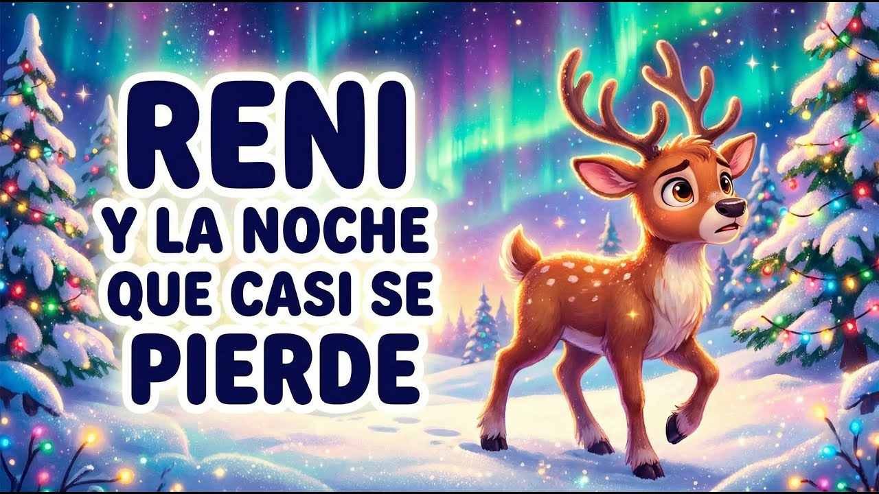El reno Reni y la noche que casi se pierde 🌙❄️| Cuento de aventuras Navidad para niños de 3 a 9 años