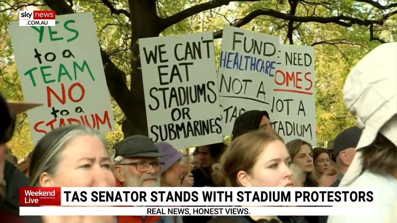 Hundreds of protestors gather outside Tasmanian parliament to oppose ...