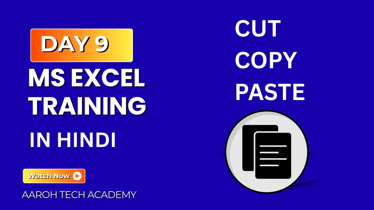 MS Excel Basic Tutorial in Hindi | Cut Copy Paste, Table & Styles ...