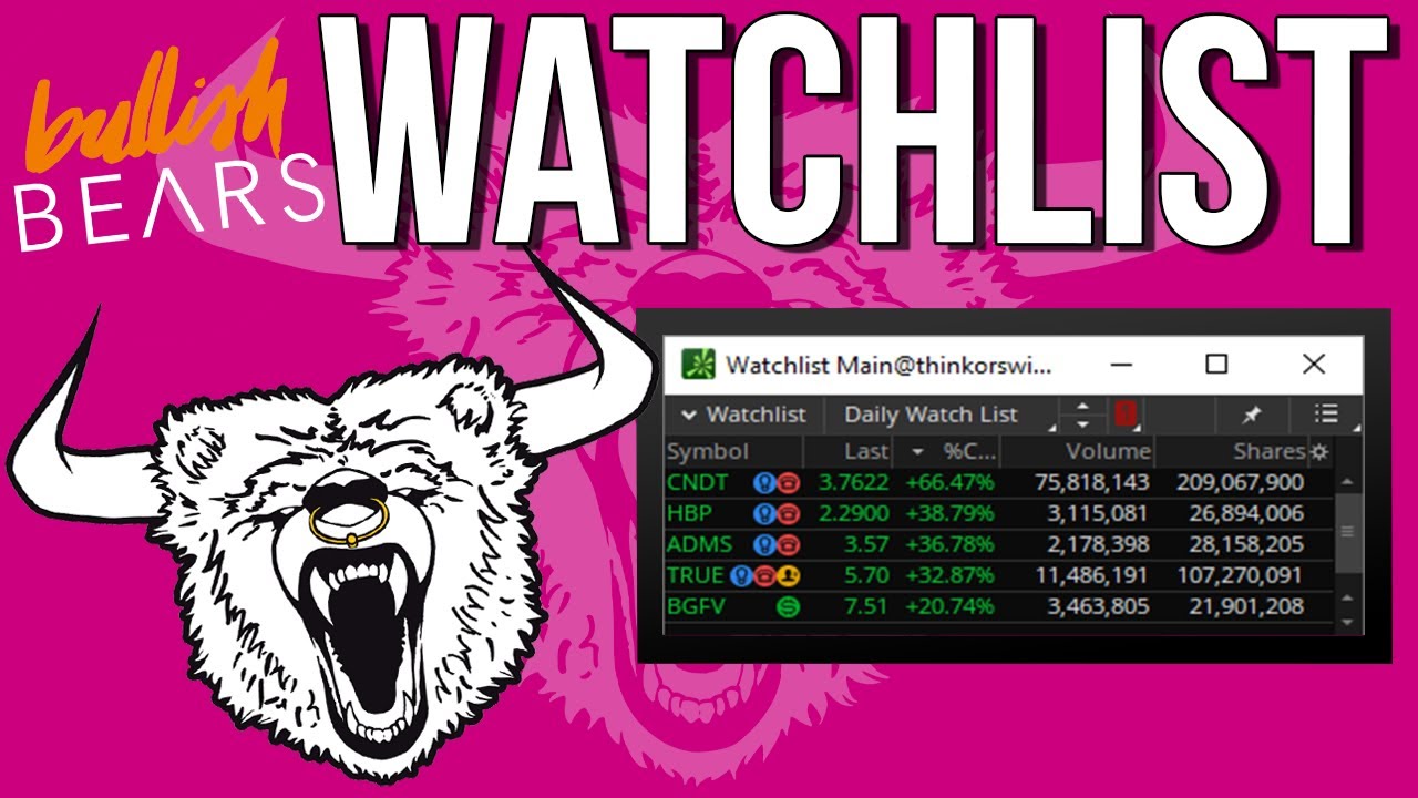 Stock Watch Lists Build 52720 YouTube
