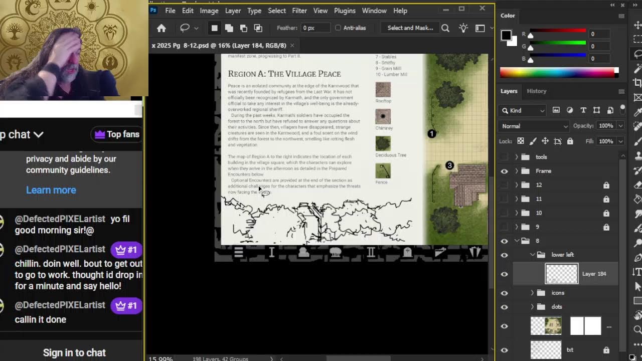 Art Jam - D&D Eberron Art Stream ep 634 - Corner Vignettes - 14