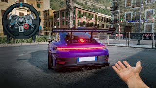 Realistic Driving Porsche GT3 RS | Logitech G29 Wheelcam | BeamNG Drive