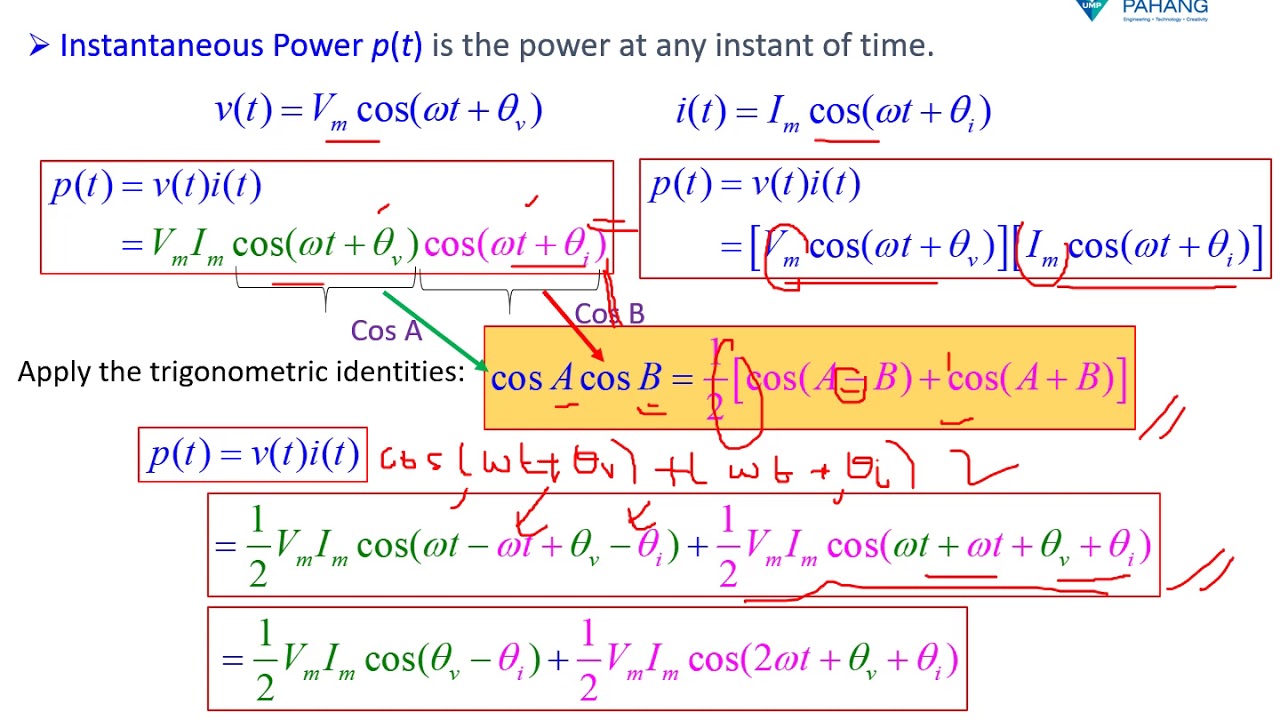 Part 1 Chapter 3 1 Instantaneous and Average Power YouTube