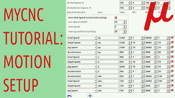myCNC Tutorials. Motion setup.