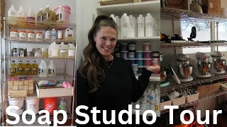 Soap Studio Tour! How I organize my workspace! #soapmaker #shoptour #studiotour