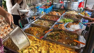 A 1.3 dollar buffet per person, Thai homestyle allyoucaneat street buffet  thai street food