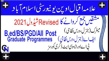 AIOU Assignments Schedule 2021 All Programs | AIOU Revised Assignments Schedule 2021