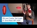 RV and Trailer Tail Lights 9" Oval Red with Optional License Plate Bracket