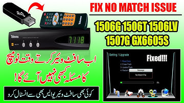 How To Fix No Match File issue in China Receivers 1506 /1507/ GX6605S | Easily Install All Software