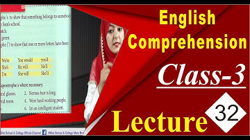 English Comprehension | Class 3 | Unit # 5 |  Page 38 | Lecture 32 | Millat Schools Grw
