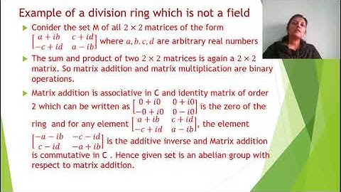 Characteristics s of a ring