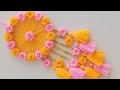 DIY Easy Woolen Flower wall hanging craft ideas/Woolen wall hanging/Woolen craft/Woolen toran/#toran