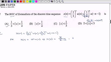 GATE 2009 ECE ROC of Z Transform of discrete time sequence