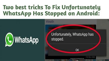 Best two tricks  To Fix Unfortunately WhatsApp Has Stopped on Android