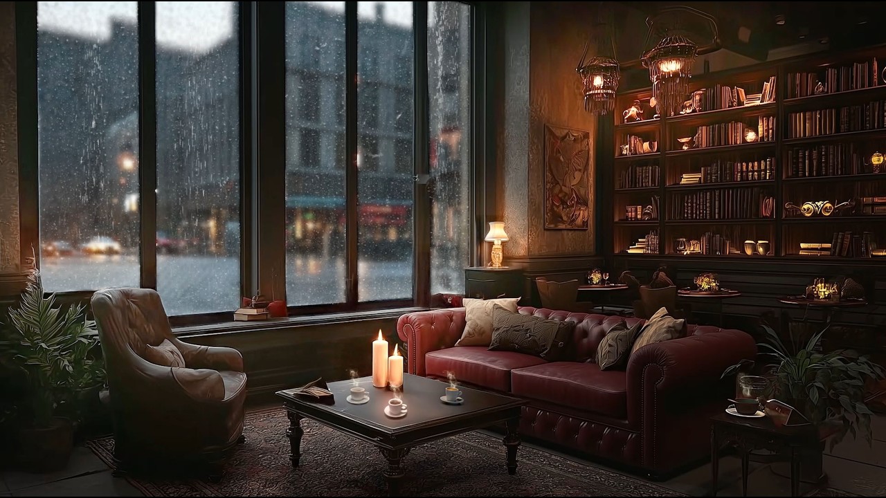 Relaxing Jazz Music for Cozy Rainy Cafe ☕ Calm Background Sounds for ...