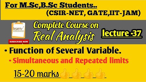 Real Analysis Complete Course🔥||Lecture-37||learnMATHEMATICS||Function of Several Variable||Part-1