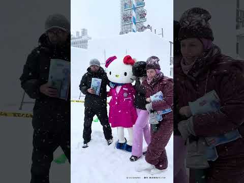 巨大キティ雪像が登場☃️ #hellokitty  #hellokitty50th  #さっぽろ雪まつり #ハローキティ