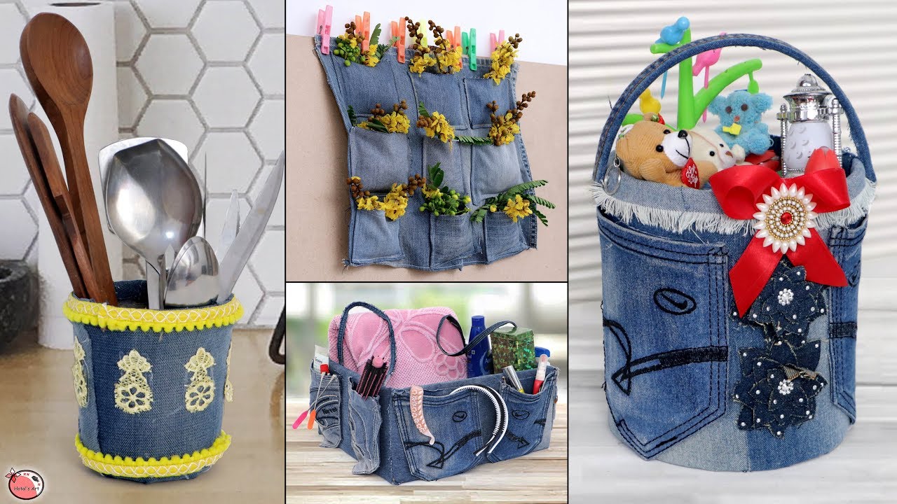 Useful Old Jeans Reuse !!! DIY Handmade Things - YouTube