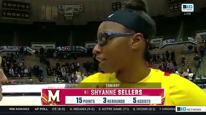 Shyanne Sellers and Brenda Frese postgame sideline...