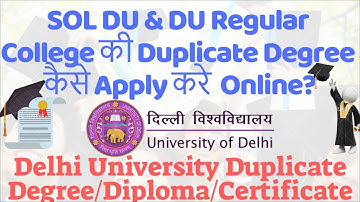How to Apply DU Duplicate Degree Diploma Certificate Online