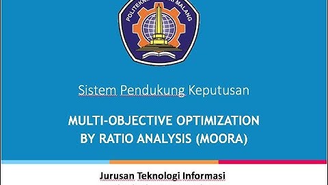 SPK - MOORA dan Penerapan Pada Python