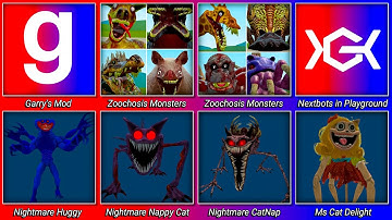 Nextbots in Playground Mod New Zoo in Big City,All Zoochosis V.S Nightmare CatNap In Garry