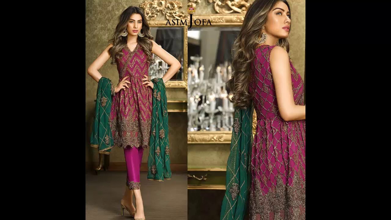 Asim jofa embroidered  luxury lawn collection 2018 Latest