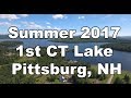 Summer at first connecticut lake in pittsburg nh aerial view in 4k