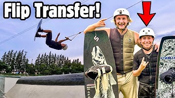 I Taught Him How To Flip Transfer In 1 Hour! - Wakeboarding