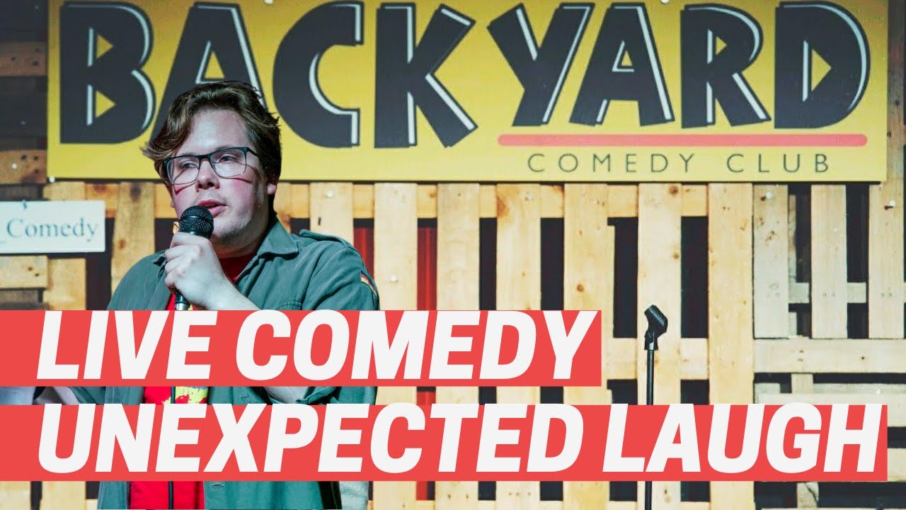 Comedian Chris Chopping confused when audience responds to his routine with laughter...