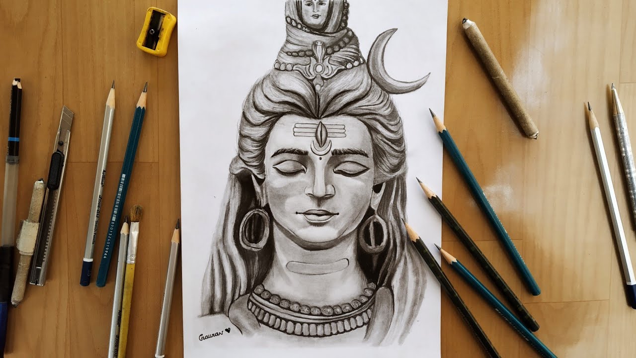 Buy Lord Shiva Mahadev Mahakal shivji Handmade Painting by AMI LAKHANI.  Code:ART_7557_69674 - Paintings for Sale online in India.