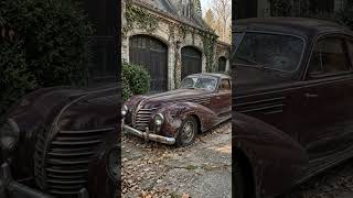 🇺🇸 Forgotten Maroon Classic Coupe Found Outside an Old Stone Garage! 🚗🍂