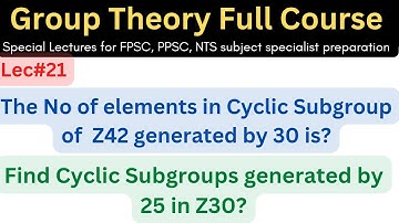 lec#21 number of elements of each order in a cyclic group #mathematics #lectures  #ppsc#maths #PhD