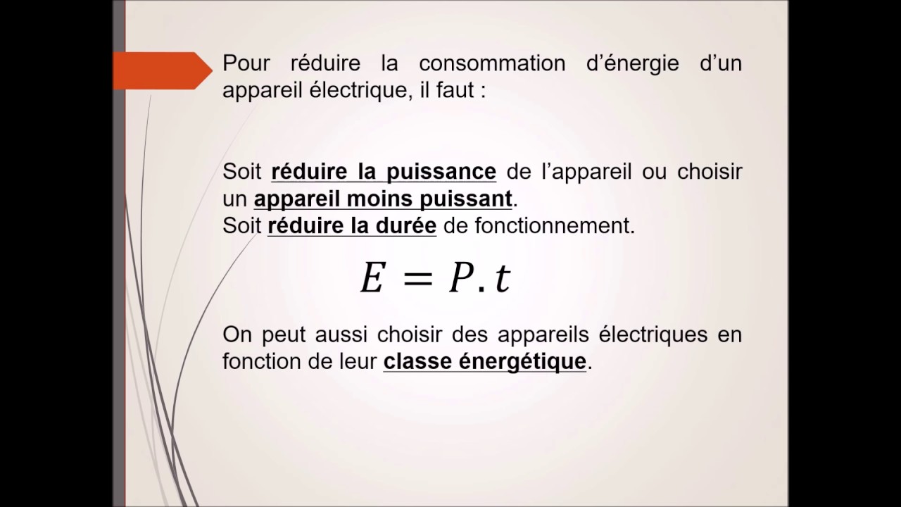 Relation entre puissance et énergie YouTube