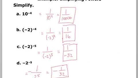 7.1 - Zero and Negative Exponents Lesson Video