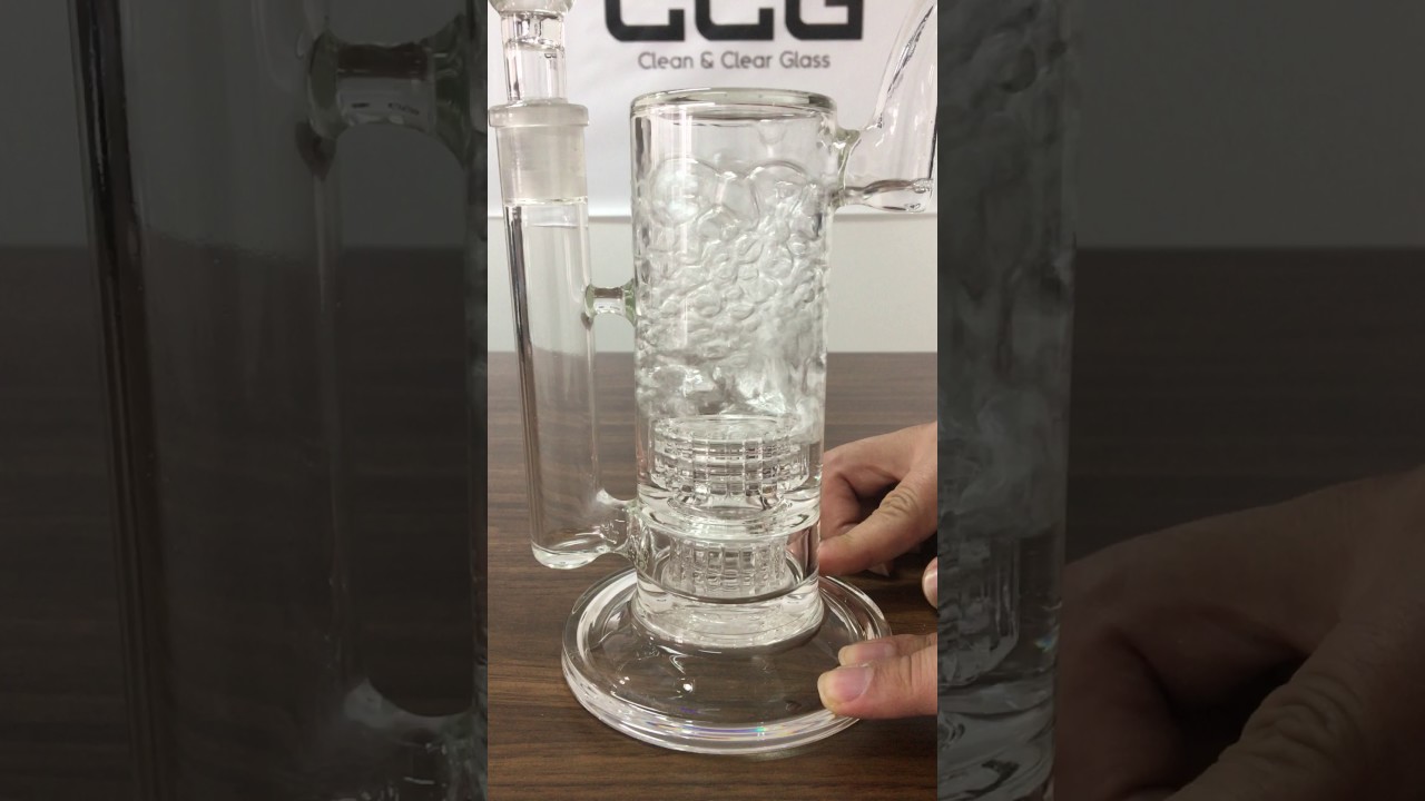 NEW glass bong Glass water pipes Double birdcage perc with 18.8mm male joint