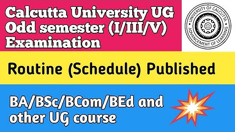 Calcutta University BA/BSc/Bcom/BEd  Semester-I/III/V  Exam 2020 Routine published||CU UG odd exam