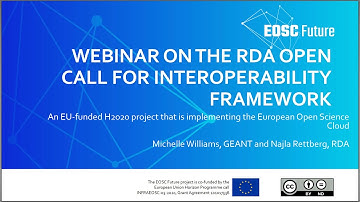 RDA/EOSC Future Call for Interoperability Framework Contributions