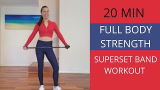 20 Min Full Body Superset Band Workout | Full Body Theraband Workout Low Impact