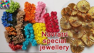 Handmade Navratri Jewellery Making /flower jewellery at home / गरबा ज्वैलरी