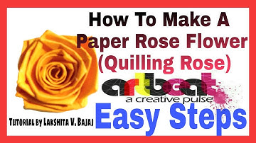 How To Make A Rose from Paper Stripe (Quilling Rose)| Flower Tutorial | by artbeat ngp artbeatngp