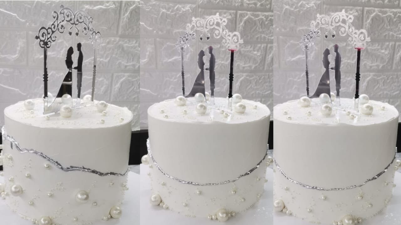 كيفية عمل تورتة بالاسبونج الجاهز مع خطوات بسيطة لتزيين تورتة زفاف او خطوبة