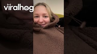 Clingy Italian Greyhound Snuggles In Hoodie || ViralHog