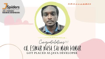 CONGRATULATIONS CH.ESWAR NAGA SAI MANI KUMAR  PLACED AS JAVA DEVELOPER