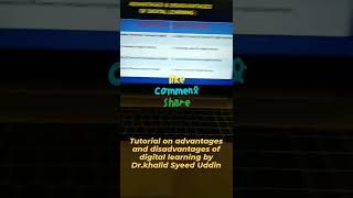 TUTORIAL ON ADVANTAGES & DISADVANTAGES OF DIGITAL LEARNING TOOLS BY KSU