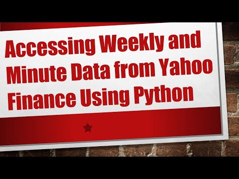 Accessing Weekly and Minute Data from Yahoo Finance Using Python