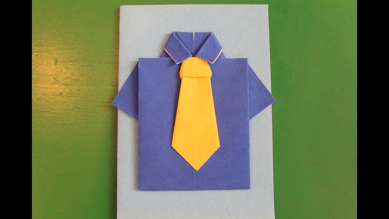 Открытка рубашка с галстуком в виде сердца - крошки ладошки