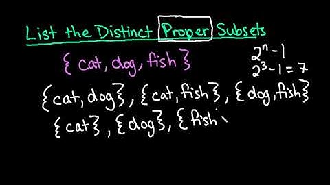 List the Distinct Proper Subsets of a Given Set