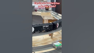 Testing the the 4% grade on my o gauge layout before I get too far along. #lionel #switcher #reading