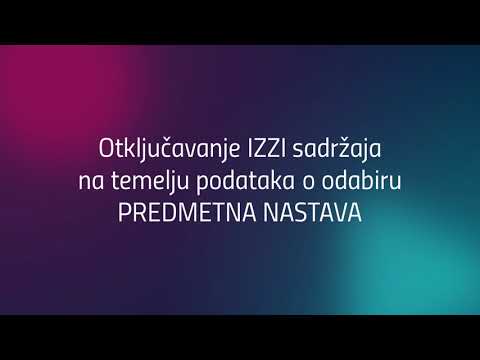 Otključavanje IZZI sadržaja na temelju podataka o odabiru - PREDMETNA NASTAVA